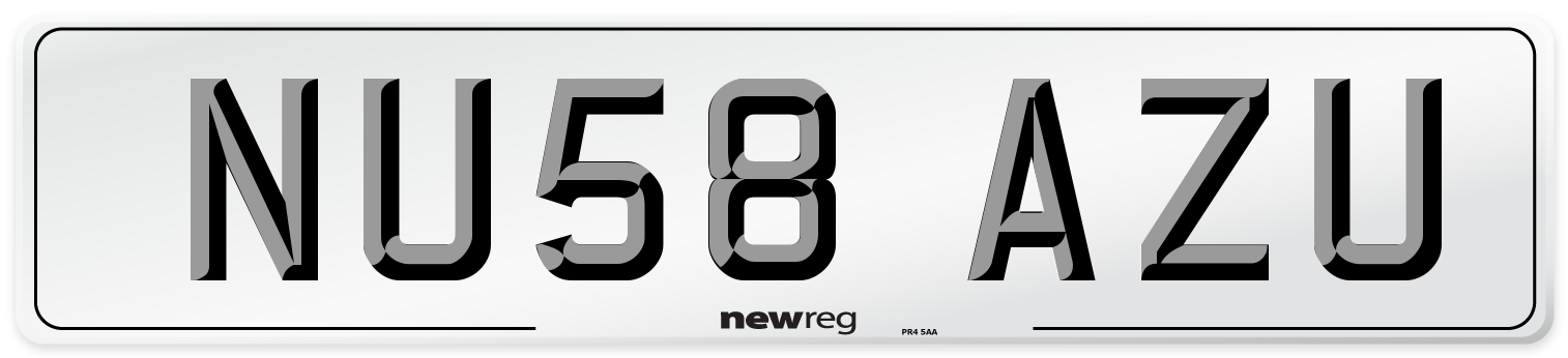 NU58 AZU Number Plate from New Reg